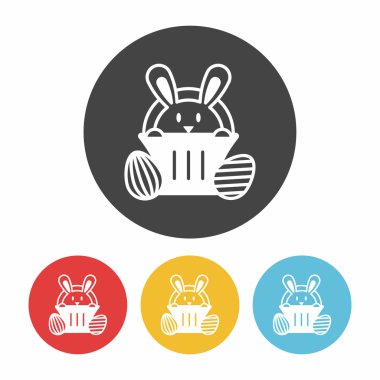 Paskalya tavşanı simge vektör çizim