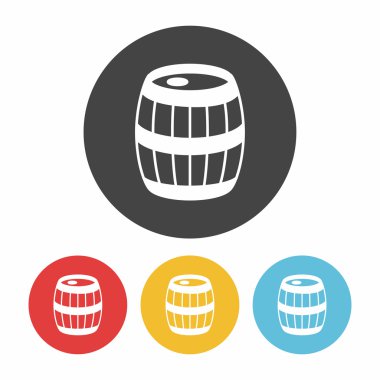 şarap varil simge vektör çizim