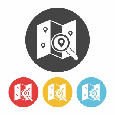 harita simgesi vektör illüstrasyonu