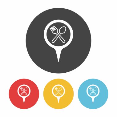 restoran işareti ikon vektör illüstrasyonu