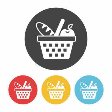 piknik sepeti simge vektör çizim vektör çizim