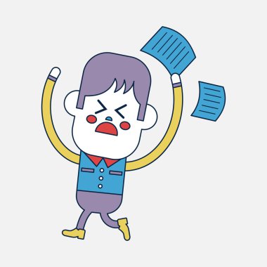 Karakter illüstrasyon tasarımı. Çocuk duygu rahatsız çizgi film, eps