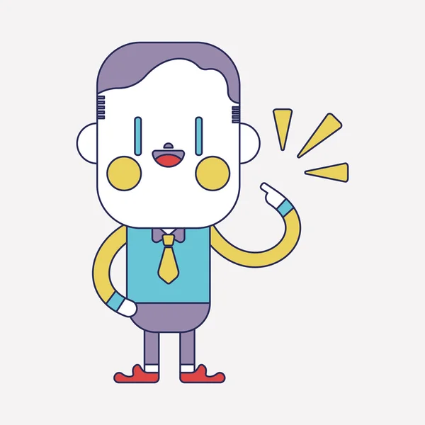 Character illustration design. Businessman joyful cartoon,eps — Stock Vector