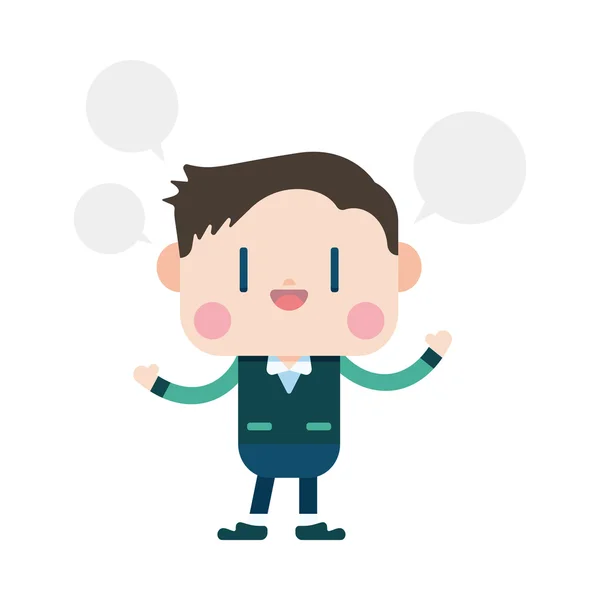 Character illustration design. Businessman message cartoon,eps — Stock Vector