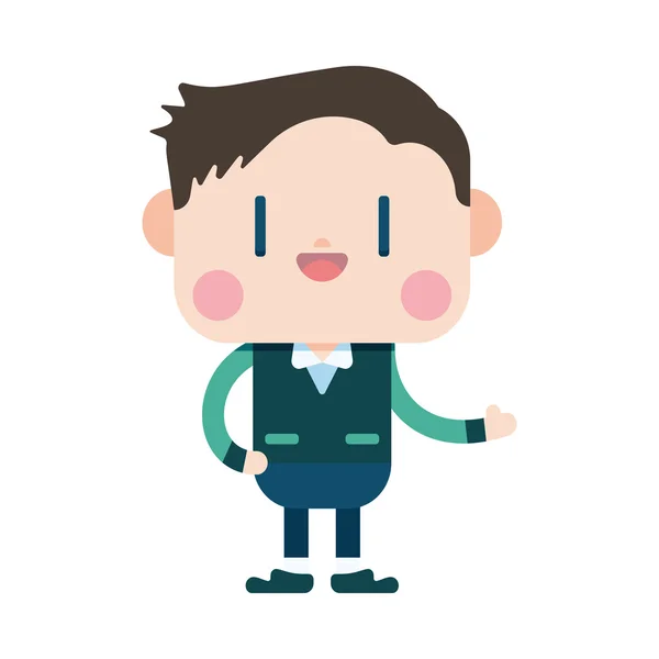 Character illustration design. Businessman joyful cartoon,eps — Stock Vector