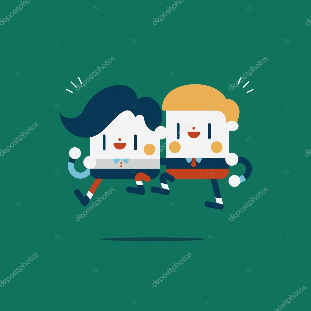 文字イラスト デザイン ビジネスマン コンセプト仕事一緒に ストックベクター C Vectorchef