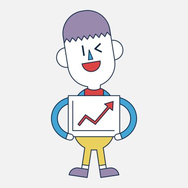 Karakter illüstrasyon tasarımı. Konuşma teslim işadamı