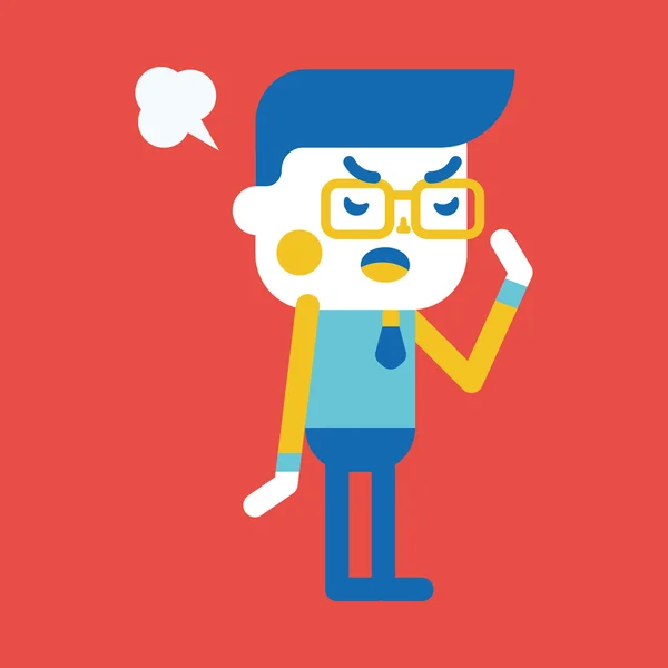 Character illustration design. Businessman angry cartoon,eps — Stock Vector