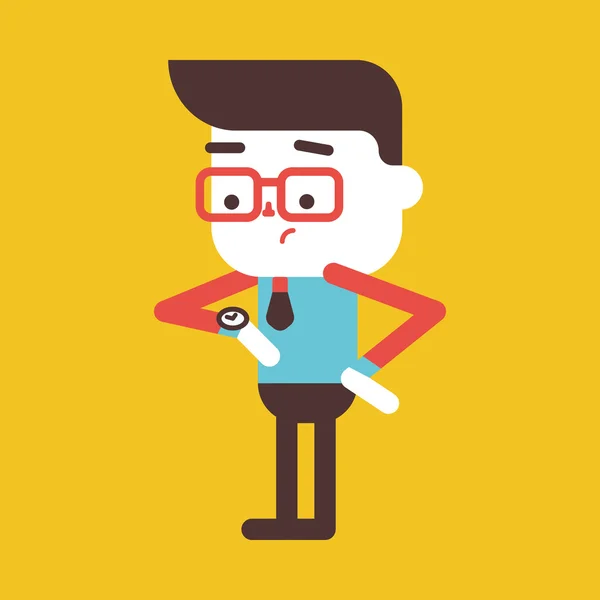 Character illustration design. Businessman on time cartoon,eps — Stock Vector