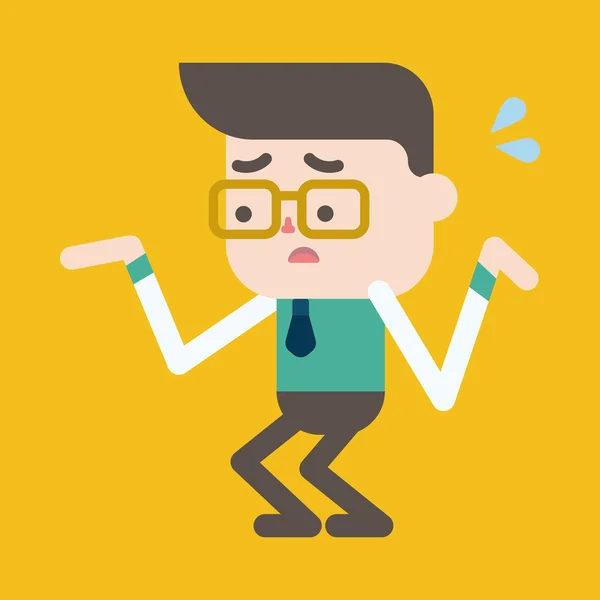 Character illustration design. Businessman having question carto — Stock Vector