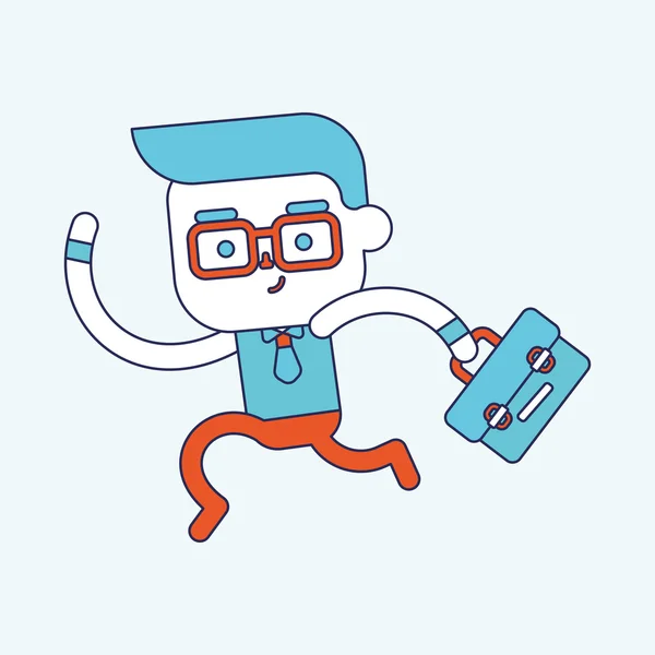 Character illustration design. Businessman going to work cartoon — Stock Vector