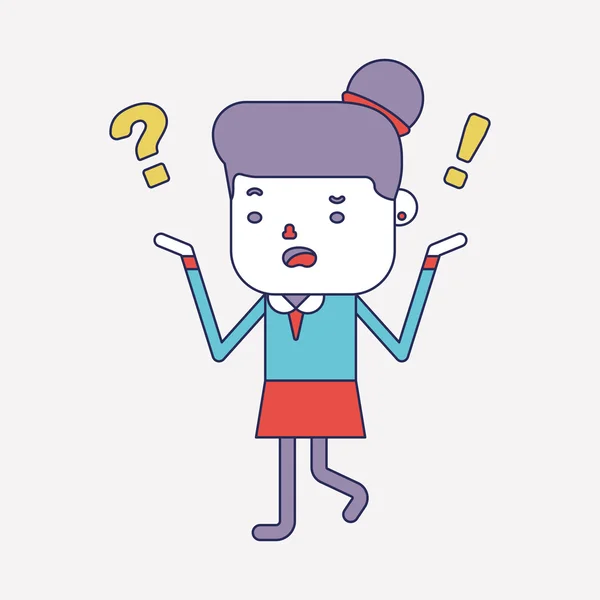 Character illustration design. Businesswoman having question car — Stock Vector