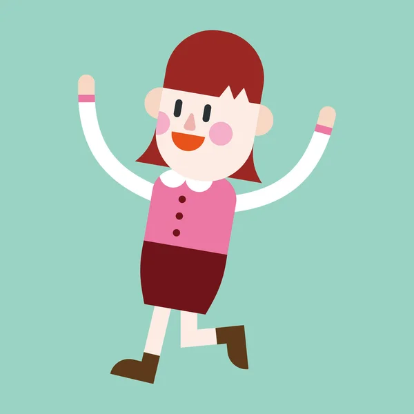 Дизайн иллюстраций персонажей. business woman joyful cartoon — стоковый вектор