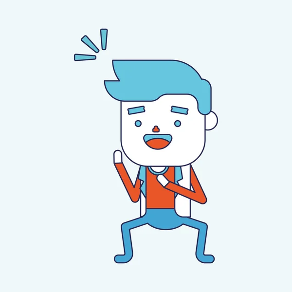 Character illustration design. Businessman joyful cartoon — Stock Vector