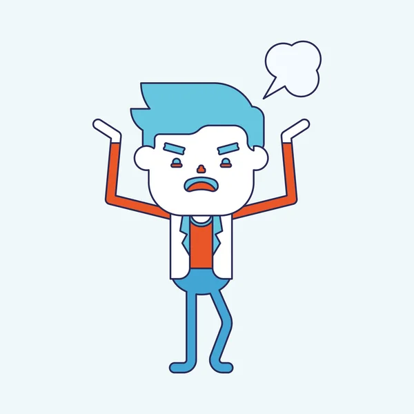 Character illustration design. Businessman angry cartoon — Stock Vector