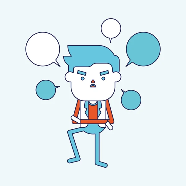 Character illustration design. Businessman having question carto — Stock Vector