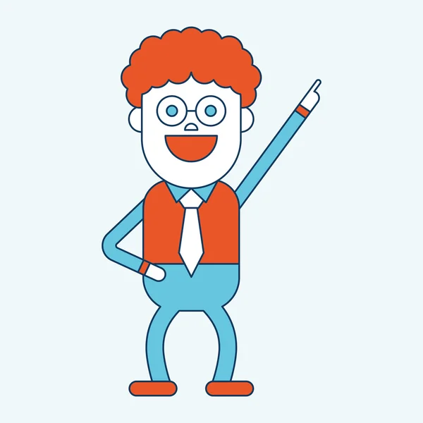 Character illustration design. Businessman joyful cartoon — Stock Vector