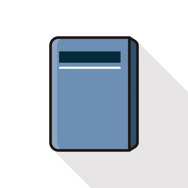 Notebook lijn pictogram met lange schaduw — Stockvector