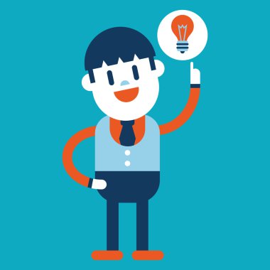 Karakter illüstrasyon tasarımı. İşadamı düşünme çizgi film