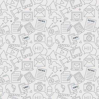 Medya elektronik satır simge desen seti