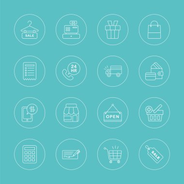 Alışveriş satır Icon Set