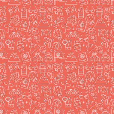 Seyahat hattı simge desen seti