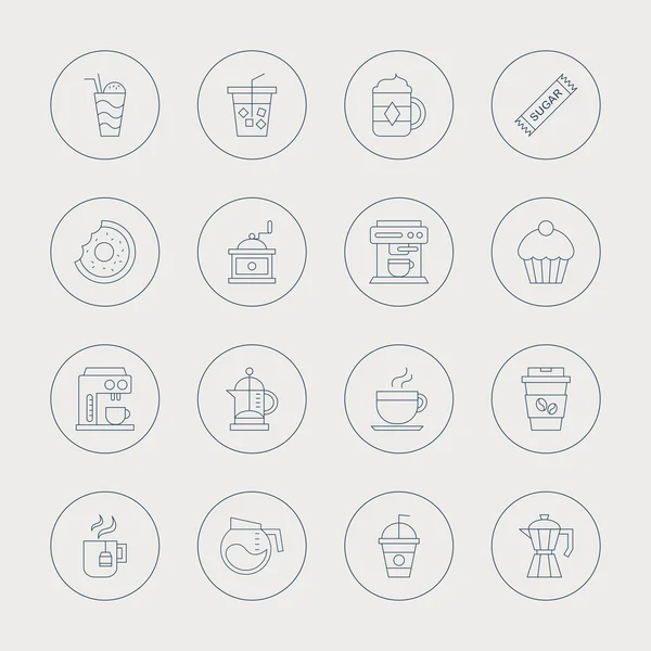 KOFFEE LINE ICON SET - Stok Vektor