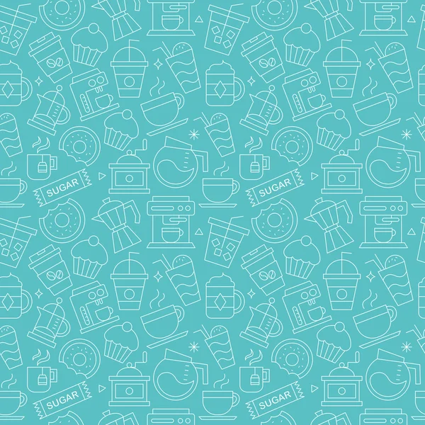 Ligne de café icône motif ensemble — Image vectorielle