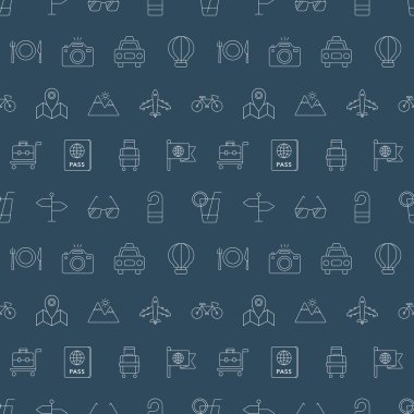 Seyahat hattı simge desen seti