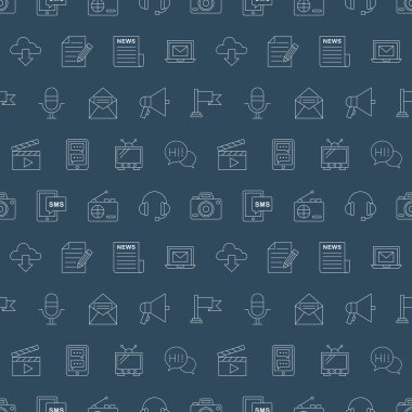 Medya elektronik satır simge desen seti