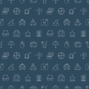 Seyahat hattı simge desen seti