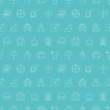 Seyahat hattı simge desen seti