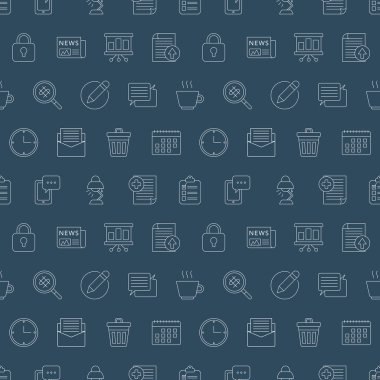 Ofis hattı simge desen seti