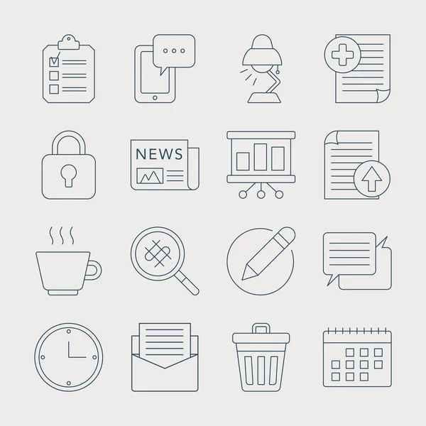 Office line icon set — Stock Vector