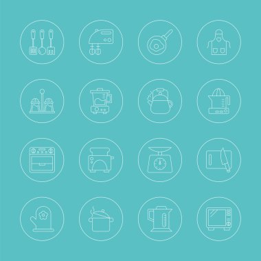 Mutfak satır Icon set