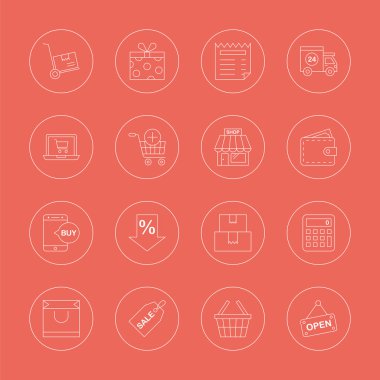 Alışveriş satır Icon Set