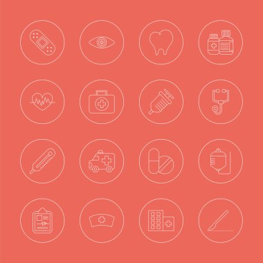 Hastane satır Icon set