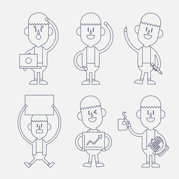 Character illustration design. Businessman set cartoon — Stock Vector
