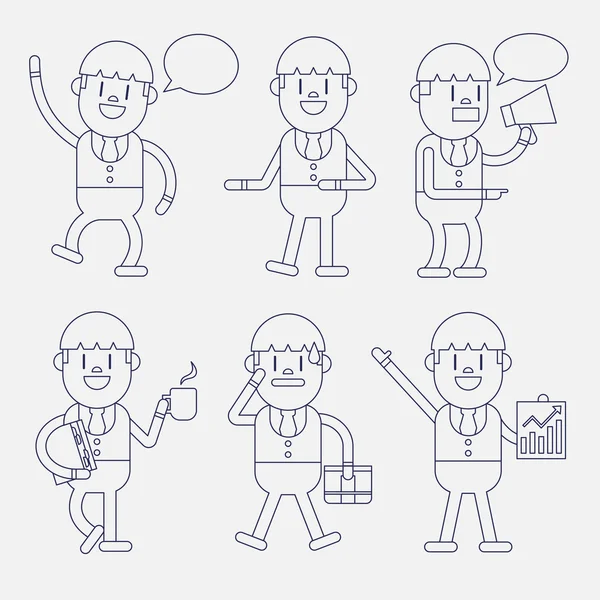 Character illustration design. Businessman set cartoon — Stock Vector