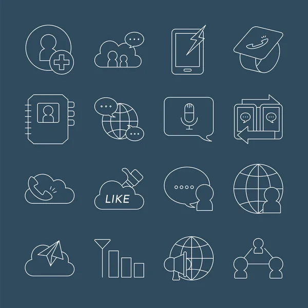 Social network line icon — Stock Vector