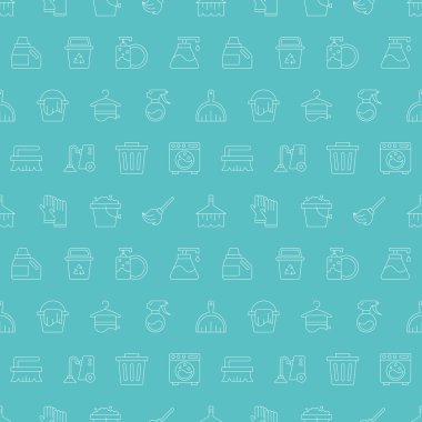 Temizlik hattı simge desen seti 