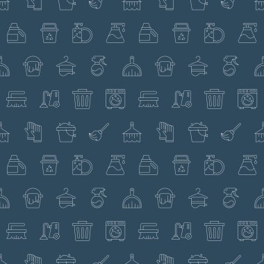 Temizlik hattı simge desen seti 