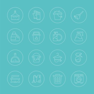 Temizleme satırı simgesi seti 