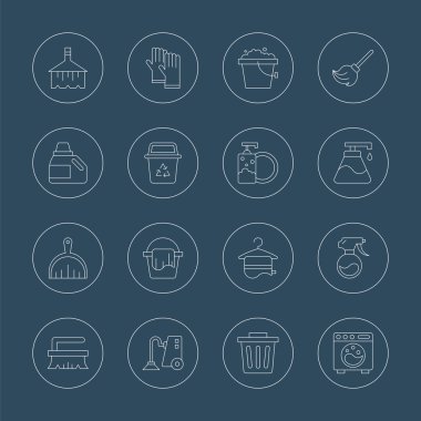 Temizleme satırı simgesi seti 