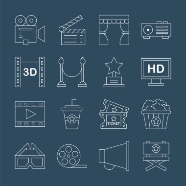 Film çizgi Icon set