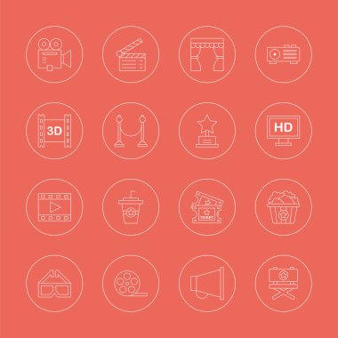 Film çizgi Icon set