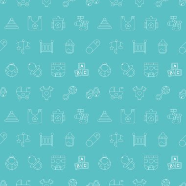 Bebek çizgi simge desen seti