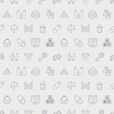 Bebek çizgi simge desen seti