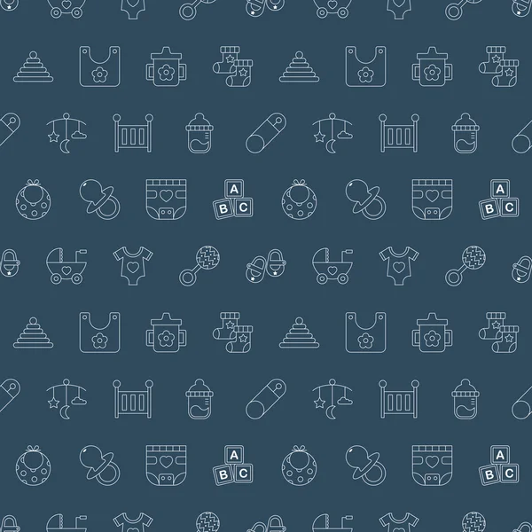 Bebek çizgi simge desen seti