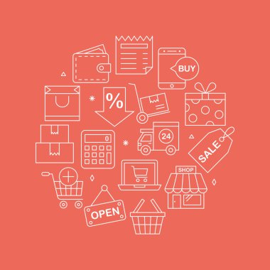 Alışveriş satır Icon Set